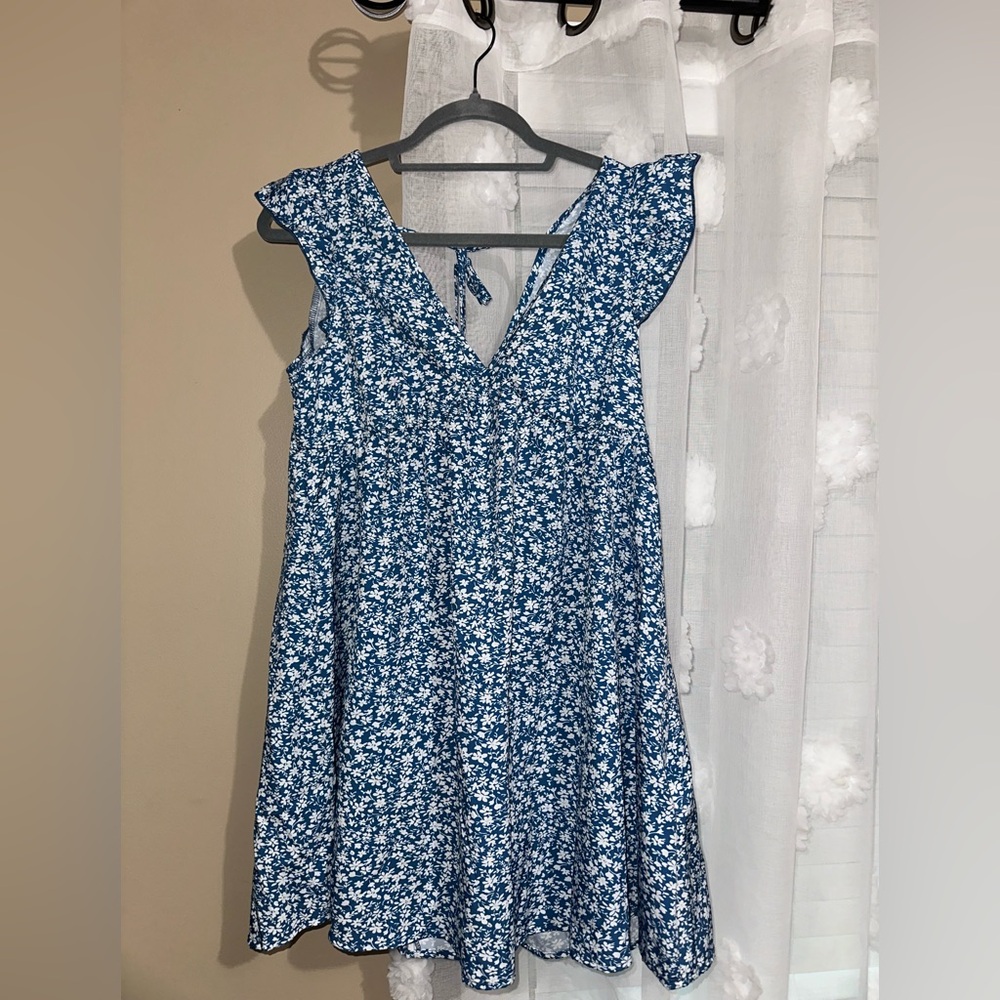 SHEIN Blue Floral Mini Dress